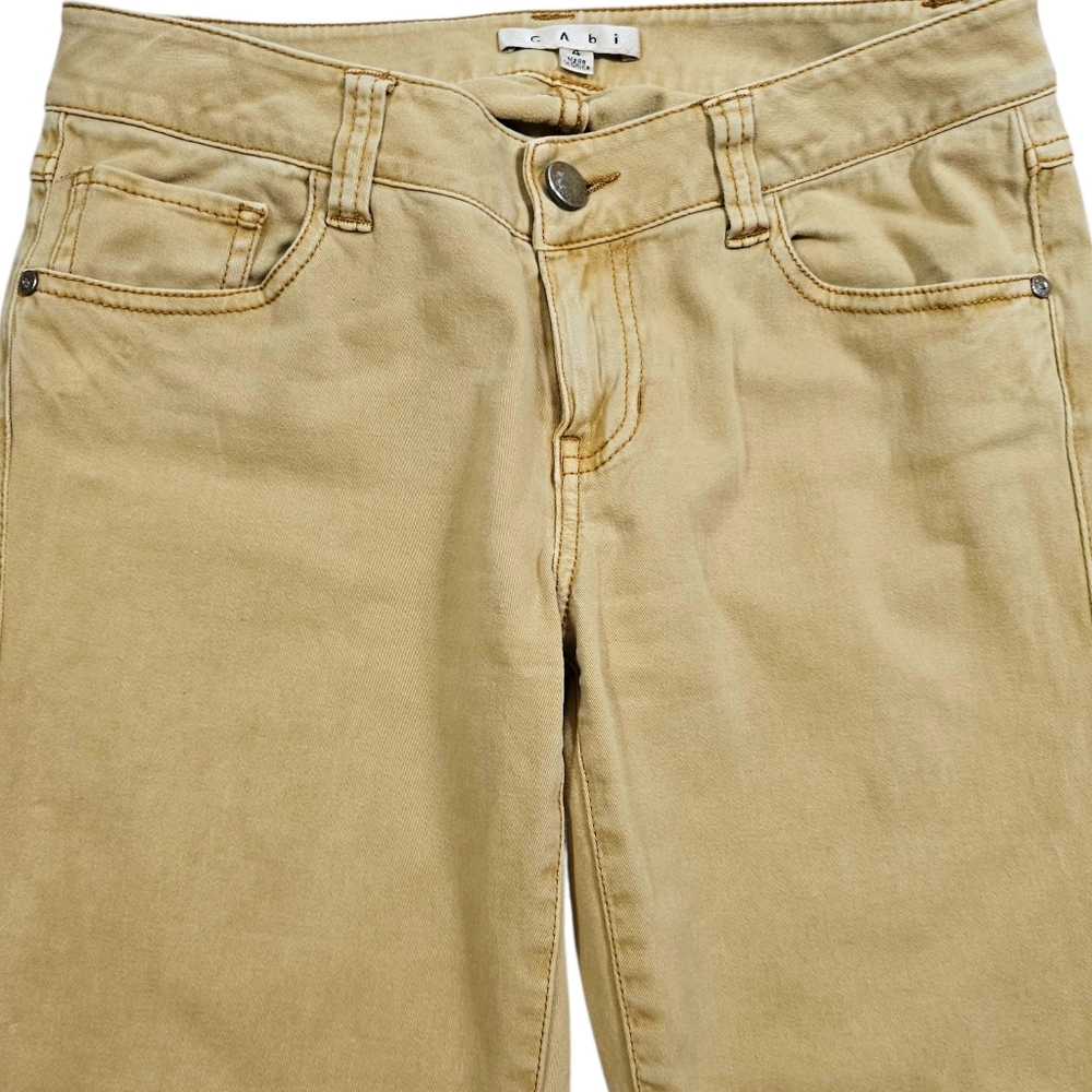 CAbi Mustard Yellow Chino Straight Leg Pants Jeans In 4 - Picture 4 of 7
